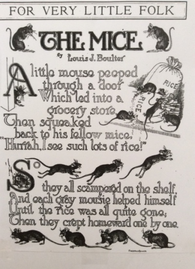 St Nicholas magazine poem, The Mice, January 1918.