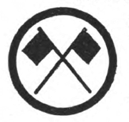 Signaling Girl Scout badge, 1916 (crossed flags).
