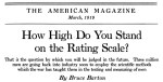 American magazine headline, How High do You Stand on the Rating Scale? March 1919.